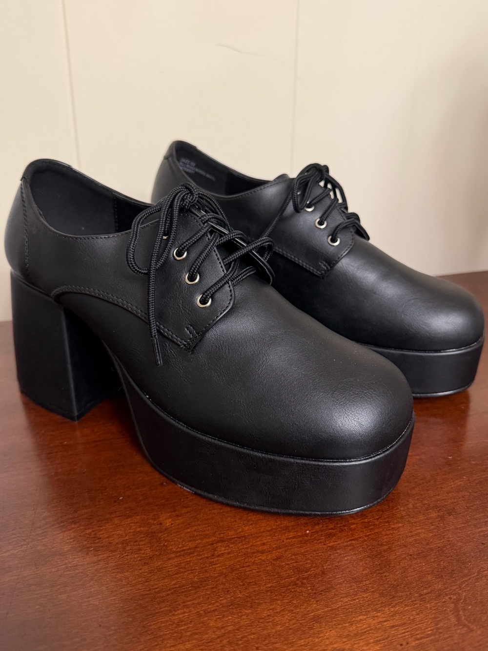 Funtasma Jazz-02 Black Vegan Platform Disco Shoes Unisex NWOT - Picture 2 of 13